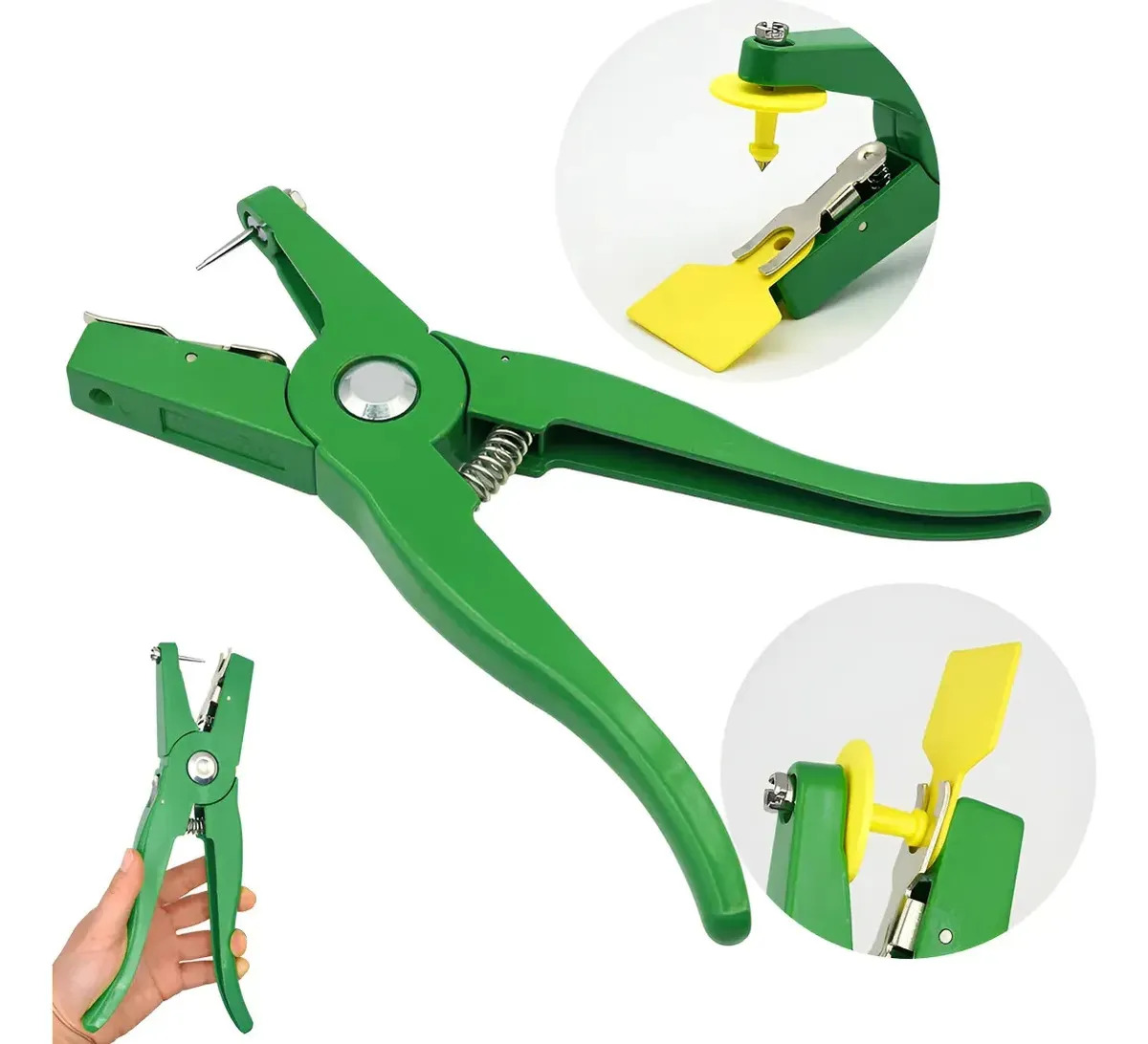 Alicate Aplicador de Brinco para Bovinos, Suínos, Ovinos e Caprinos Verde