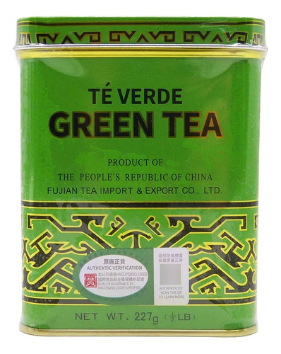 Chá Verde Importado Gt607 Em Lata Fujian 227g