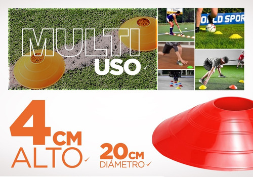 Imagen 8 de 10 de Conos Tortuga Futbol X 24 Uni Agilidad Energy Fit Gruesos