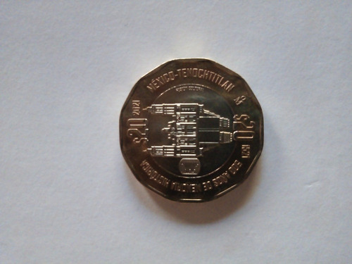 Moneda Conmemorativa De $20 Pesos México Tenochtitlan