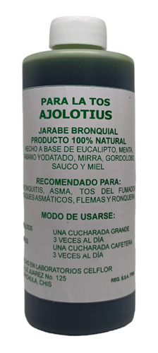 Jarabe Ajolotius 100% Natural 240ml