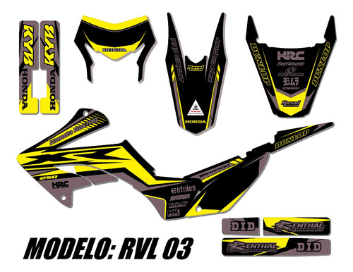 Kit De Calcos P/ Honda Tornado 2023 -rvl03- Laminado Grueso