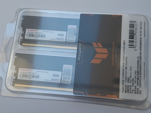 Memória Ram Ddr4 Asgardtuf Edicão Especial 16gb 3200 2 X 8gb
