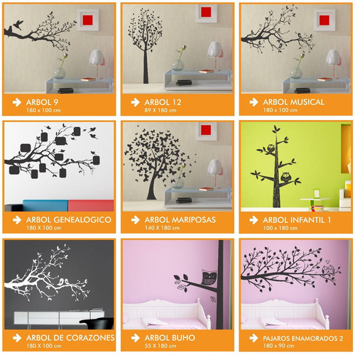 Vinilos Decorativos Arboles Florales Flores Tamaño Xl