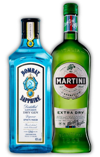 Combo Gin Bombay 750ml + Martini Ext Dry 1000ml - Cocteleria