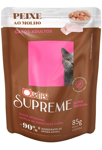 20 Sachê Quatree Supreme Gatos Adultos Peixe Ao Molho - 85 G