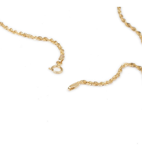 Cadena Torsal 2mm Unisex 55cm Oro Italiano Hueco 10k Color Dorado