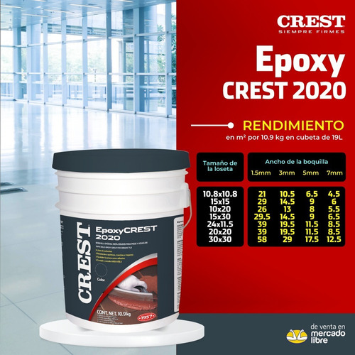 Emboquillador Epóxico Epoxycrest 2020 Terracota Cubeta 10 Kg