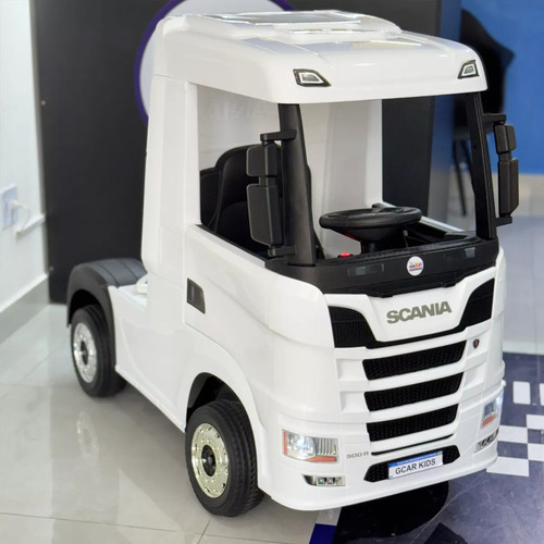 Caminhão Elétrico Infantil 12v Scania 4x4 Com Controle Cor Branco