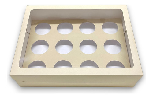 Caja Cupcake X12 C/ Visor (x 50 U.) Muffin Pvc Acetato - 039 Bauletto