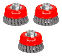 Comprar 3 Cardas De Copa 4 PuLG Alambre Trenzado Fino Eje 5\u002F8 PuLG M