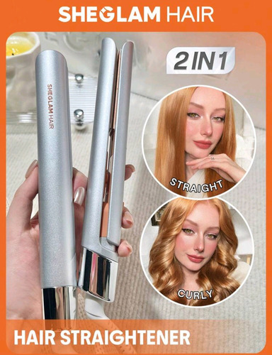 Mini Plancha Cabello Liso Y Rizado 60seg 2 Niv Temp Sheglam Plateado