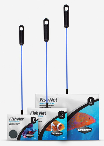 Seachem Fish Net 6" - Azul y Negro - 15 x 13 Cm
