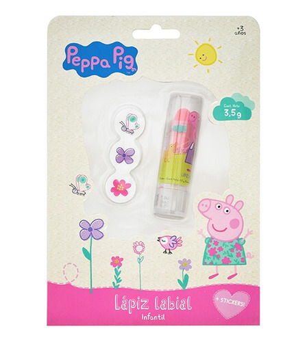 Lápiz Labial Infantil Peppa Pig + Stickers