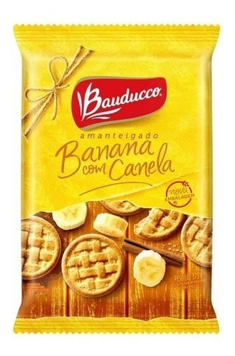 Imagem 1 de 1 de Biscoito Amanteigado Banana Com Canela Bauducco 375g