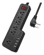 Comprar Regleta 6 Tomas Corrientes 4 Puertos Usb Protector Multitoma