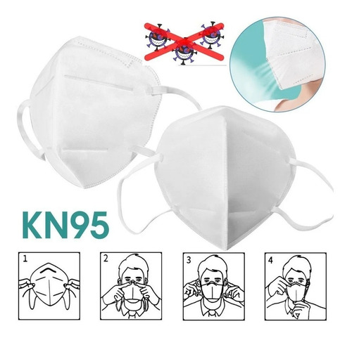 Imagen 3 de 5 de Tapabocas Barbijos Kn95 N95 X50 Pcs