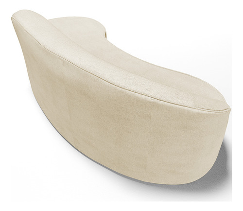 Sofá 4 Lugares Curvo Sala Firenze Dir Linho Bege 280cm D-463 Lyam Decor