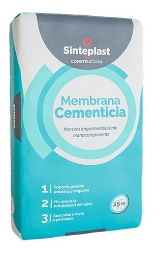 Membrana Cementicia Impermeabilizante Mortero Sinteplast 25k