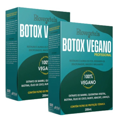 Kit Com 02 Botox Capilar Vegano Biovegetais - 200ml