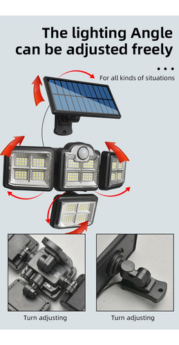 Reflector 198 Leds Panel Solar Con 5m De Cable Exterior
