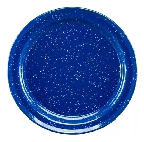 7 Platos De Peltre Azul Trinche 