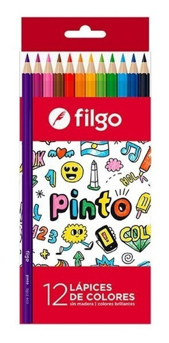 Lapiz Lapices Filgo Color Caja X12 Colores Largos Pack X30