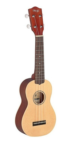 Ukelele Soprano Stagg Us60 Tapa Maciza Cedro Con Funda