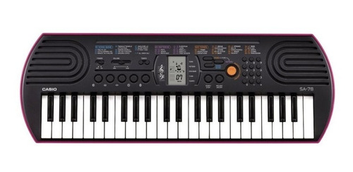 Teclado Casio Sa-78 Infantil Preto E Rosa Com 44 Teclas E 1