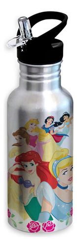 Garrafa  Aluminio Squeeze Fitness 600ml Disney Princesas 002