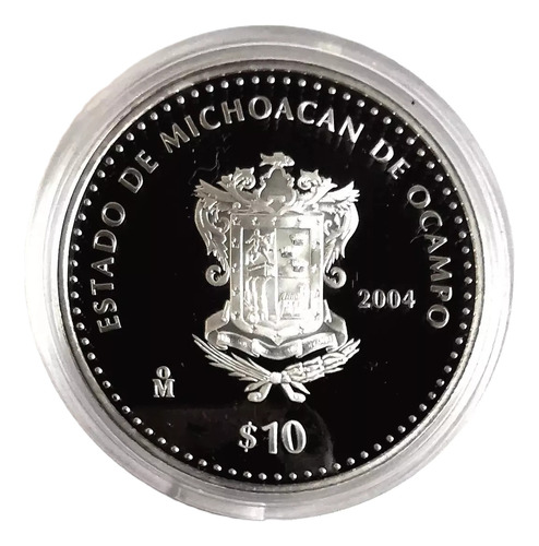 10 Pesos Estado Michoacán 1ra Fase 2004 Plata Proof Blíster