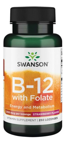 Vitamina B12 Con Folate 1000mcg 250tabletas Swanson