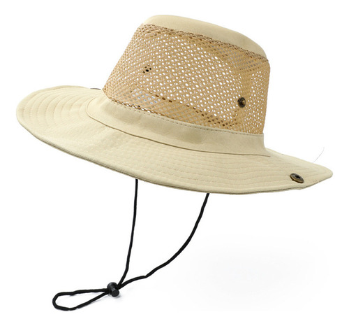 Sombrero De Malla Safari Con Cordón Ajustable For La Barbil