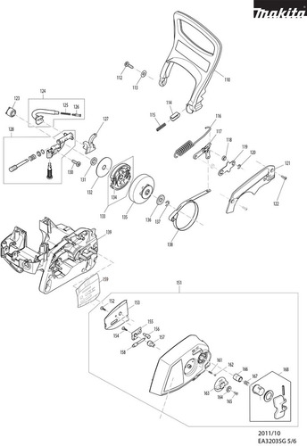 Vista Explodida Motosserra Gasolina Ea3203sbag - Makita