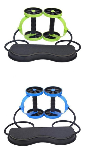 2pcs Wheel W/ Mat Abdominal Muscle Trainer