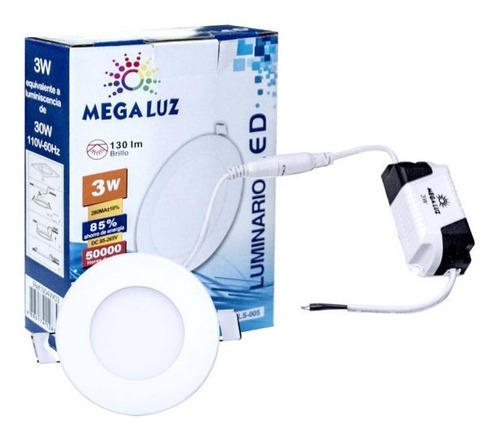 Lampara Led Empotrable Para Plafon, 3w Megaluz S04w03