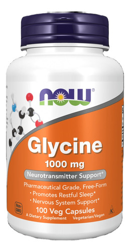 Glicina 1000 Mg 100 Capsulas Now