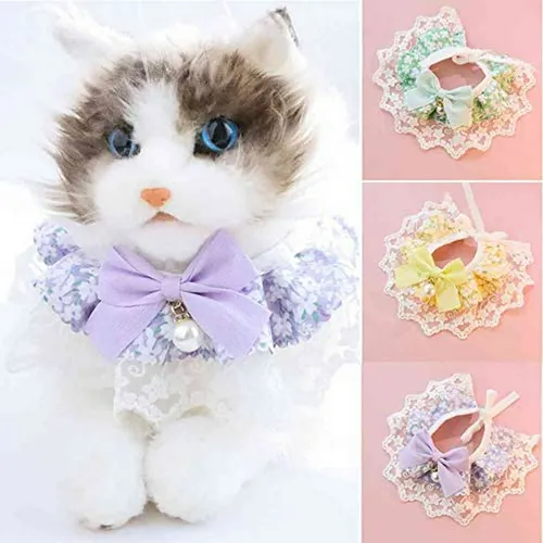 Collar Ajustable Rosa Con Bufanda Para Perro Y Gato - M