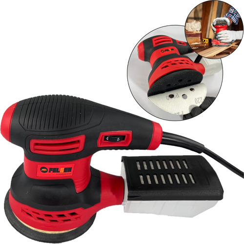 Lixadeira Roto Orbital Profissional Elétrica 380w A Melhor Cor Vermelho 220v