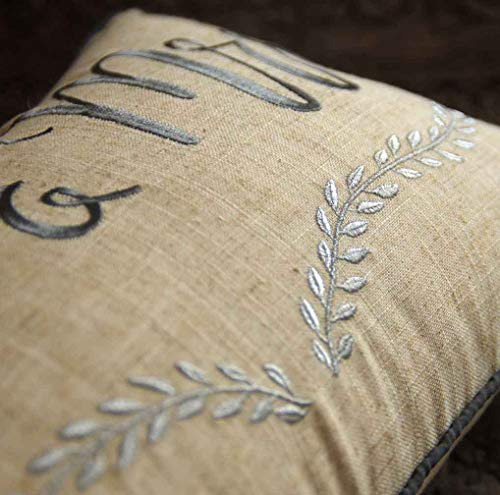 Funda De Cojín Decorativa Bordada Con Texto En Forma De Seño