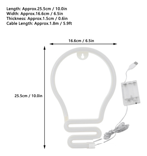 Letrero Led Con Forma De Bombilla Para Decoración De Pared,