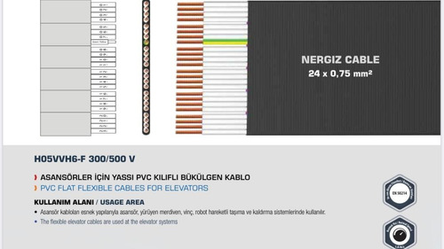 Cable Viajero Para Ascensores De 24, 20 Y 12 Conductores