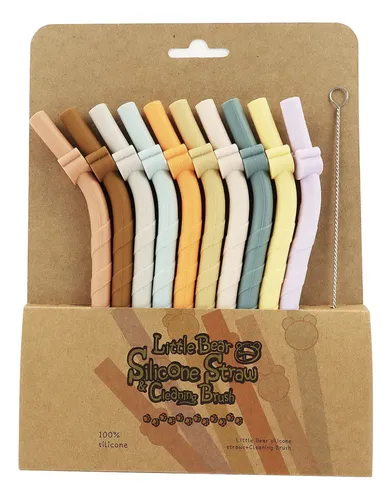 comprar Set 10pcs Bombillas Silicona Bebe Libre De Bpa Ecologicas