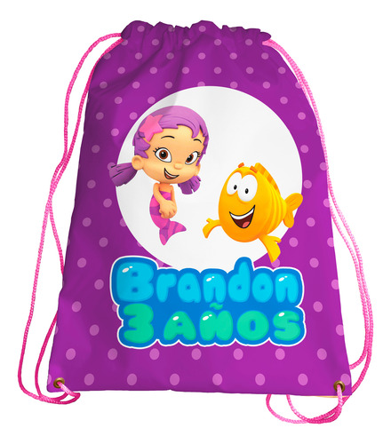 Morralitos Recuerdos Fiesta Bubble Guppies Personalizado 35u