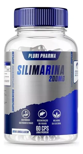 Cardo Mariano Silimarina 200mg 60 Cápsulas - Pluri Pharma Sabor Sin Sabor