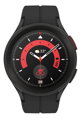 Samsung Galaxy Watch5 Pro Bluetooth WiFi GPS 1.4" caja 45mm de  titanio  black titanium, malla  black titanium de  silicona SM-R920