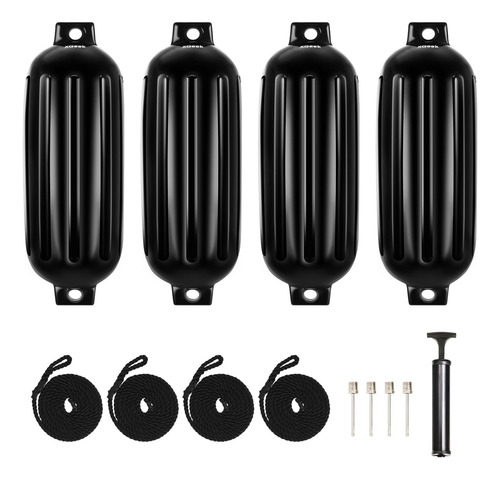 Pack 4 Defensas Para Embarcación Con Cuerdas De Amarre
