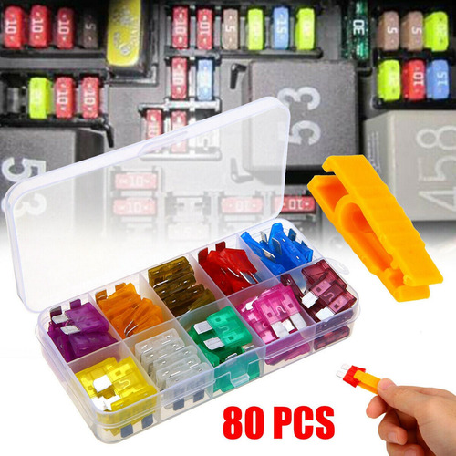 80pcs Conjunto De Fusíveis De Lâmina Padrão Automóvel