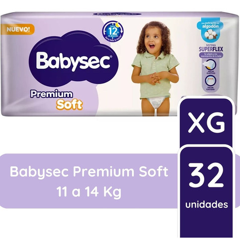 Pañales Babysec Premium Eg- Flexiprotect ( 32 Unidades)