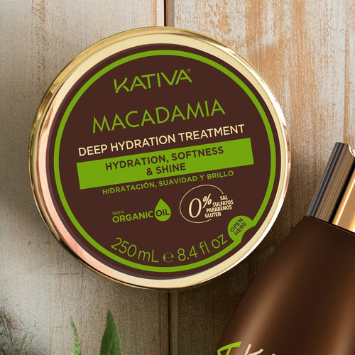 Imagen 3 de 7 de Máscara De Tratamiento Kativa Macadamia 250ml